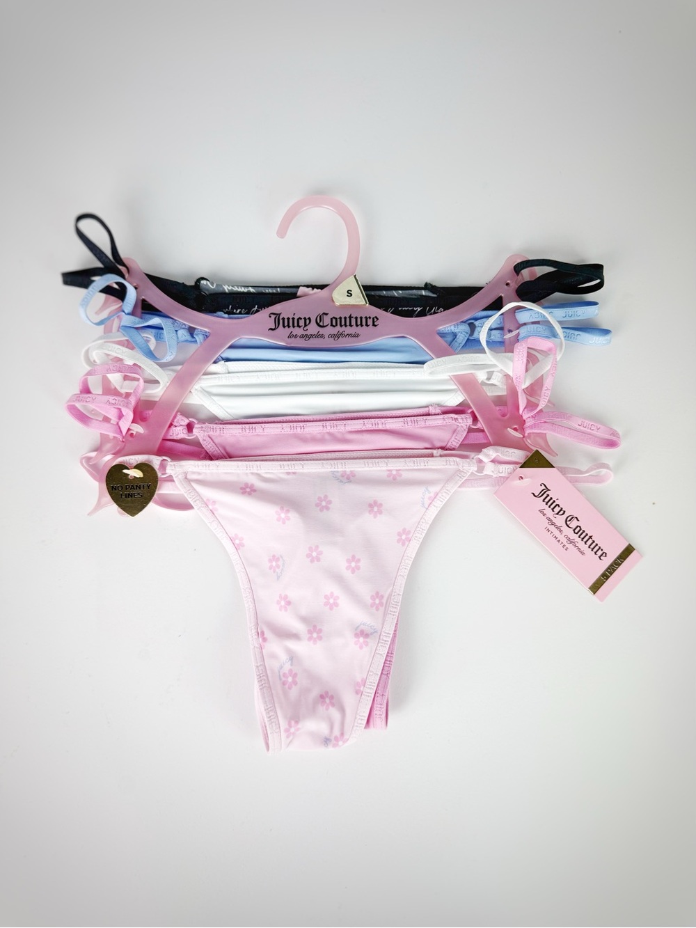 Juicy Couture Pink Intimates 5-Pack with Logo Straps